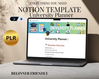 Notion Student Planner Template: University Dashboard & Study Organizer