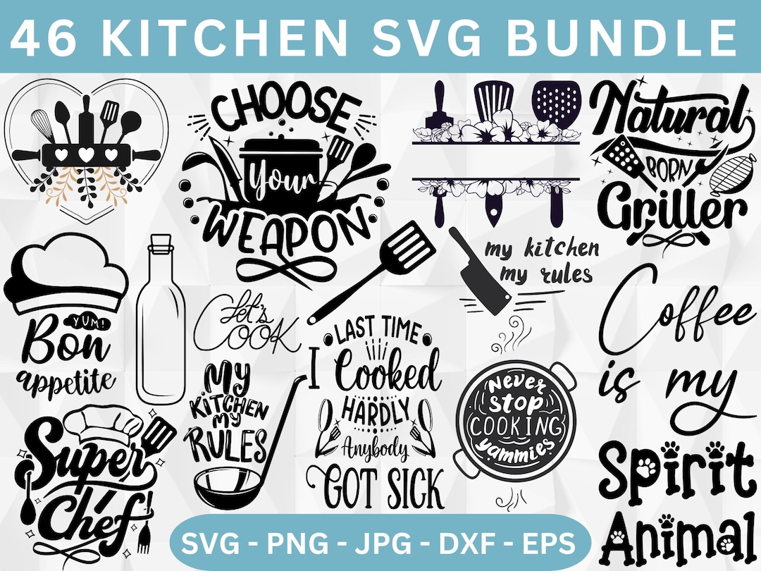 Kitchen Svg Bundle,kitchen Svg Cut File,baking Svg,kitchen Elements Svg ...