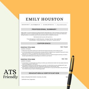 Plantilla de CV compatible con ATS, Canva, Word, Google Docs, PowerPoint, CV profesional ATS, CV minimalista, CV profesional ATS limpio, CV básico