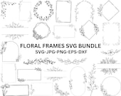 Floral Frame SVG Bundle: Wedding Circle Vector (Digital Download)