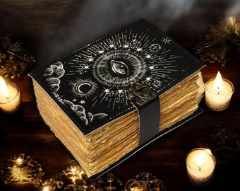 Tha Evil Eyes Leather Grimoire Journal: Wiccan Book of Shadows Witchcraft Spell book & Wiccan Pagan Gothic Journal Occult Gift for Him/Her