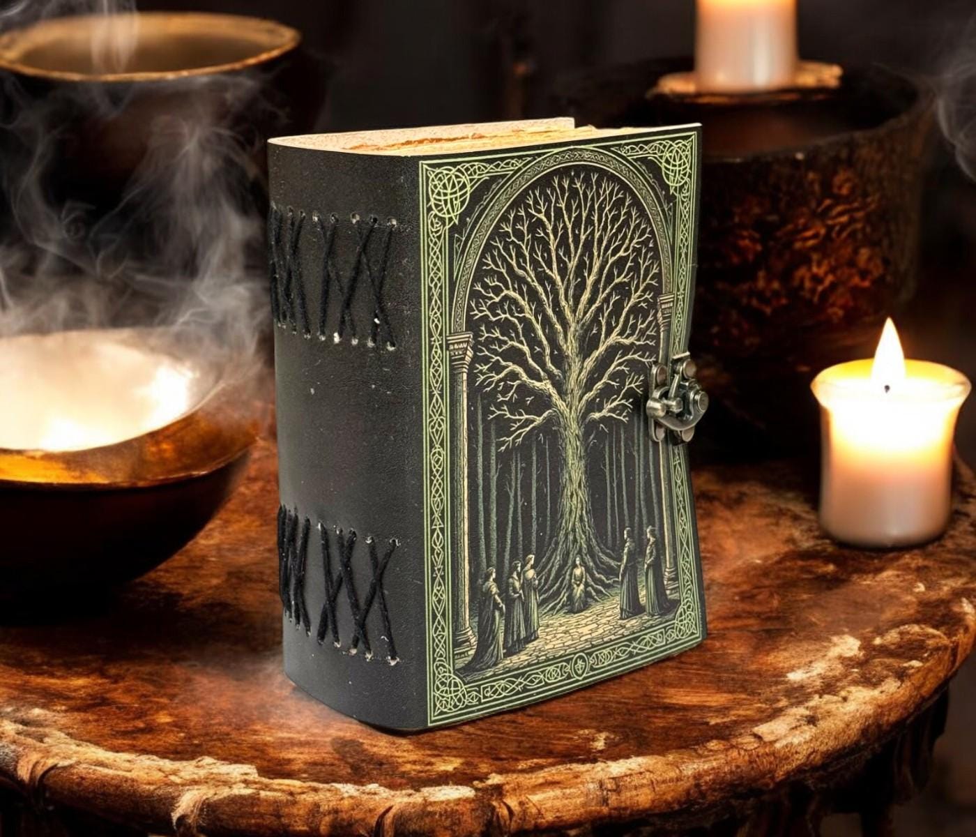 Tree of Life Leather Grimoire: 400 Page Book of Shadows - Etsy