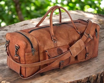 leather duffel weekender bag men PERSONALIZED duffle bag full grain leather overnight weekend bag travel gifts for him gym boyfriend