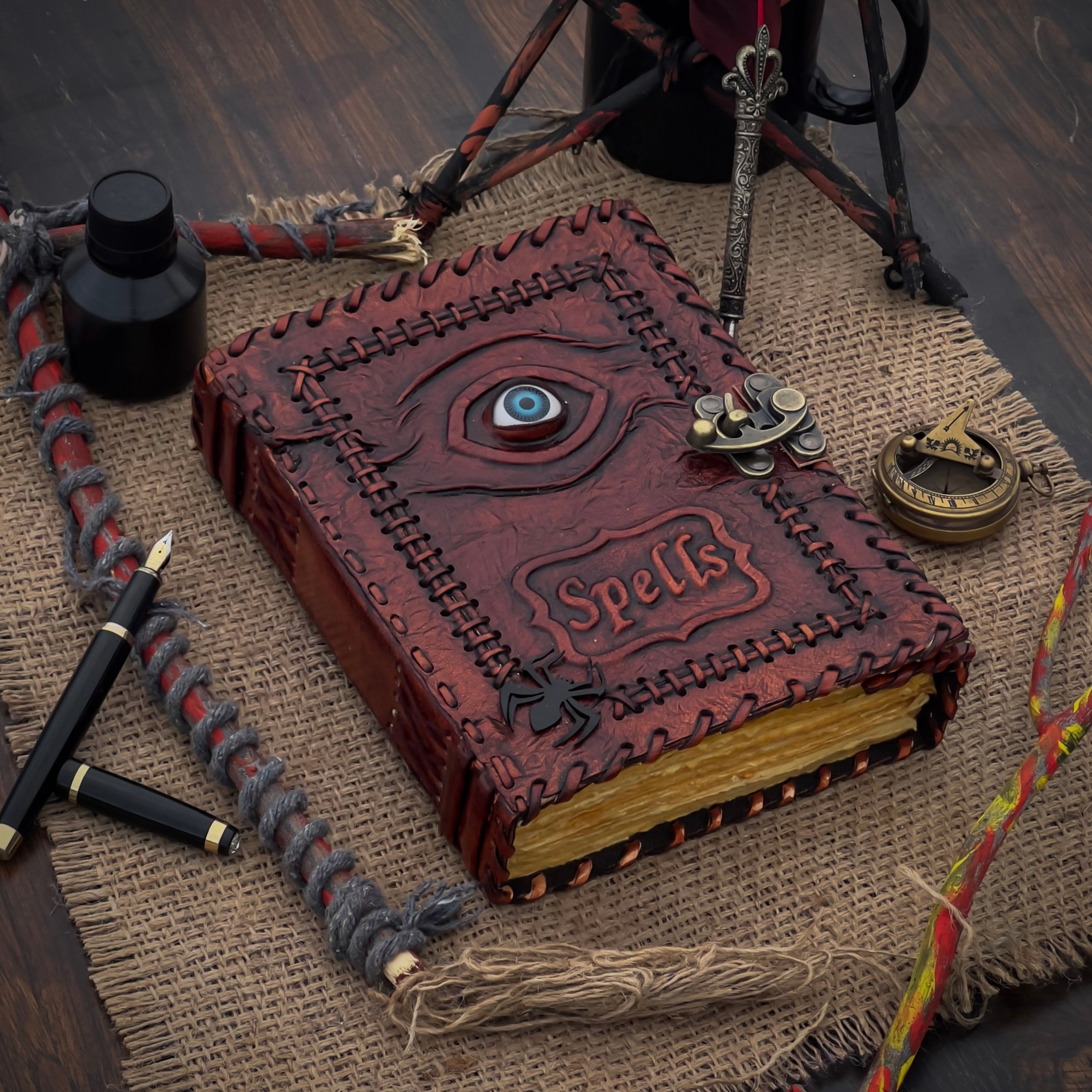Spell Book With Evil Eye Spooky Black Spider Spell Books