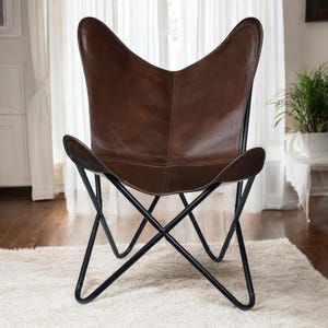 Classic Leather Butterfly Chair, Leather BKF, Living room Luxury, Relaxing Replacement Chair, Accent Patio Furniture, Ascent Chair Gifts