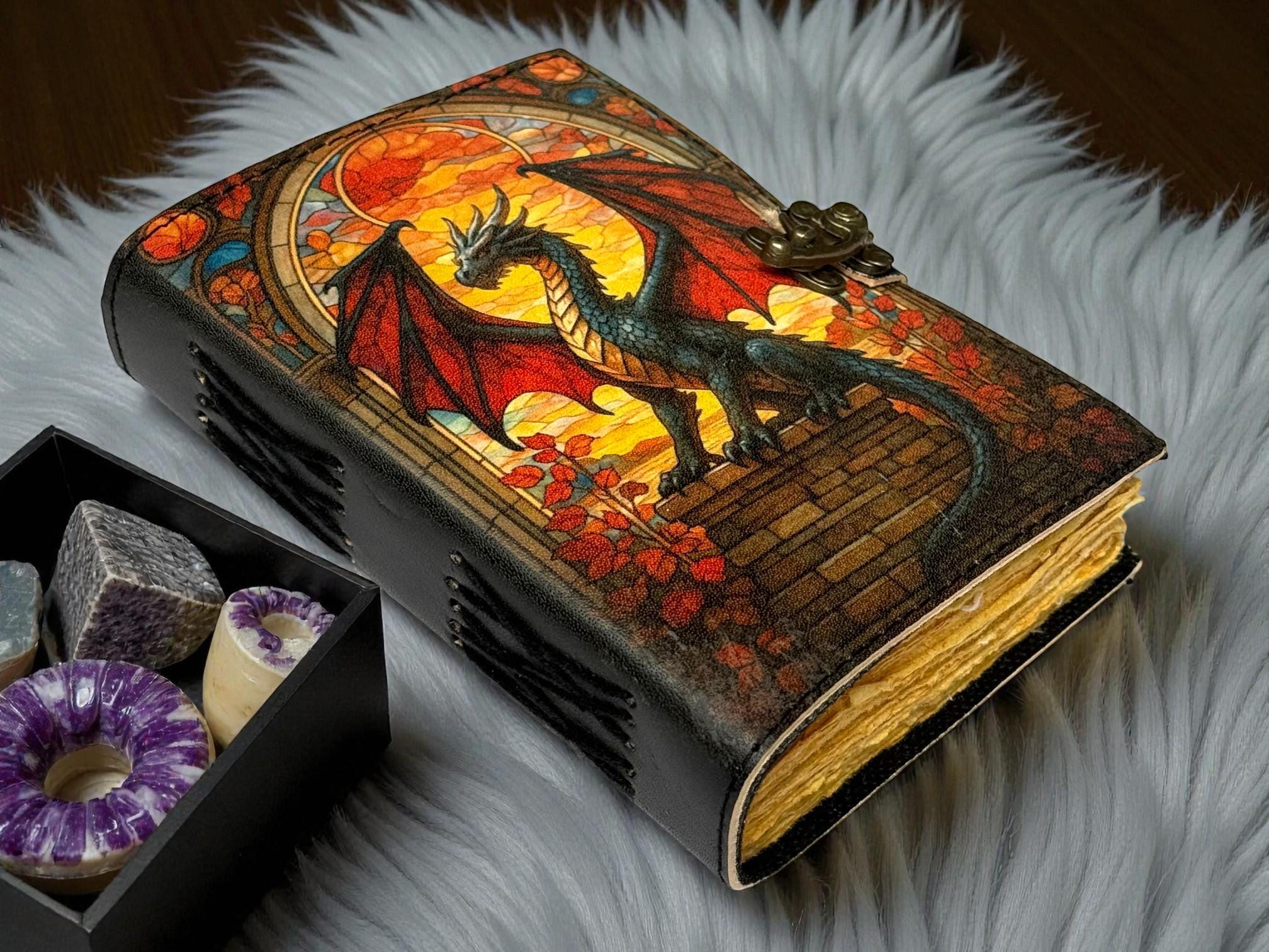 Dragon Leather Journal With Lock: Handmade Writing Notebook 400 Page ...
