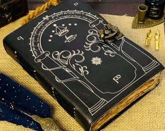 Doors of Durin Leather Grimoire Journal, Tolkien Book of Shadows