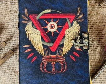 Leather Grimoire Journal: Third Eye, Deckle Edge, Antique Paper