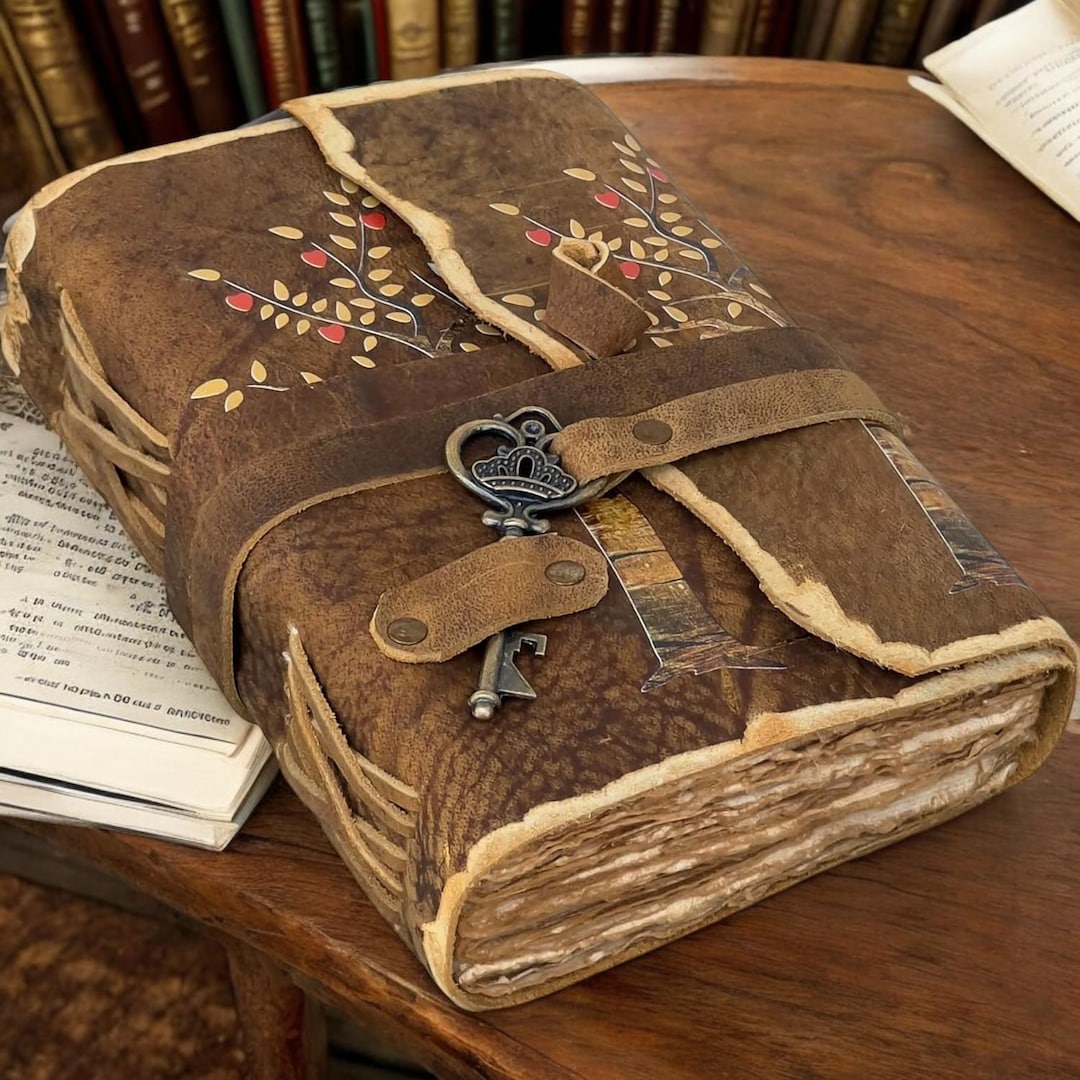 Tree of Life Leather Journal, Vintage Style Spell Book, Grimoire - Etsy