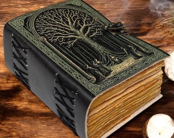 Tree of Life Leather Grimoire: 400 Page Book of Shadows