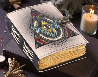 Leather Spell Book Journal: Handmade Grimoire, Third Eye Design