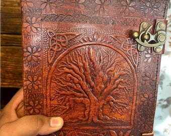 Large Tree Of Life Leather Journal: Embossed Notebook, 600 Pages