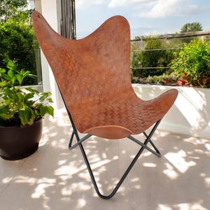 Classic Leather Butterfly Chair, Leather BKF, Living room Luxury, Relaxing Replacement Chair, Accent Patio Furniture, Ascent Chair Gifts