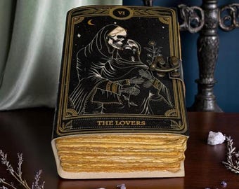 The Lovers Leather Grimoire Journal: Celestial Spell Book of Shadows
