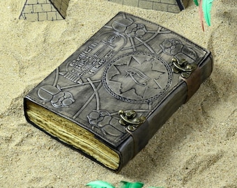 The Book of Hamunaptra Grimoire Leather Journal Egyptian Witch Book of The Dead The Mummys Evil Prop Replica Book of Shadows spell book