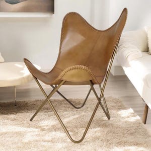 Classic Leather Butterfly Chair, Leather BKF, Living room Luxury, Relaxing Replacement Chair, Accent Patio Furniture, Ascent Chair Gifts