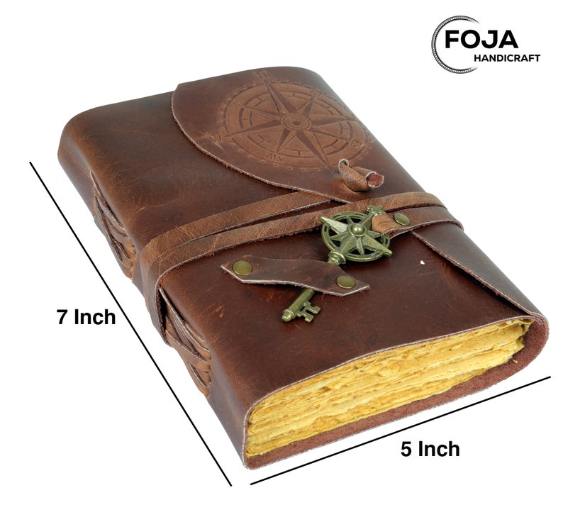 Compass Vintage Leather Journal Antique Handmade Leather Etsy