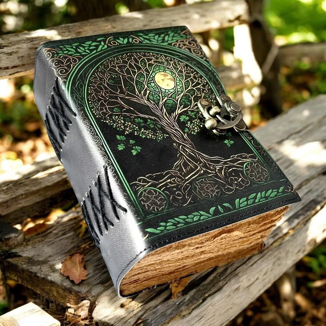 Tree of Life Leather Grimoire Journal: 400 Page Spell Book - Etsy