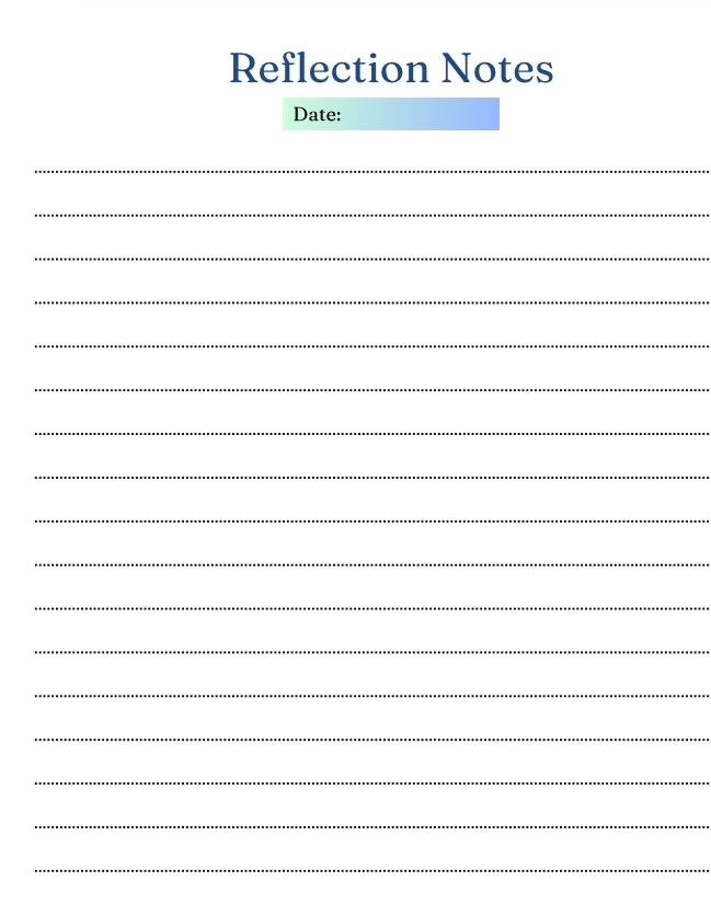 Reflection Note Book Faith Based Reflection Journal / Printable - Note App Friendly Prayer ...