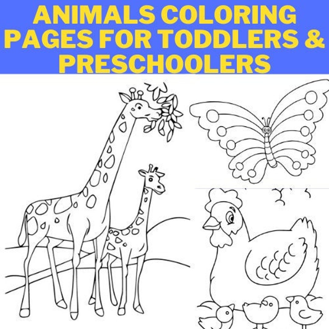 Animals Coloring Pages for Toddlers & Preschoolers - Etsy
