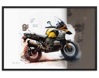 GS motorcycle sketch poster R 1100 GS virtual reality design by Cubo Bisiani #005