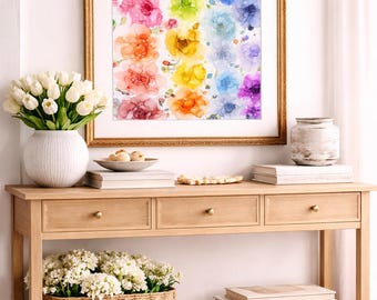 Alcohol Ink Floral Painting 18x24 | Bright Botanical Abstract Wall Art