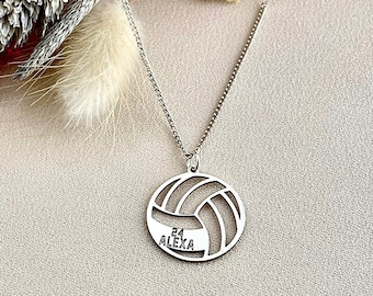 Personalized Volleyball Necklace, Volleyball Gifts, Volleyball Coach Gift, Volleyball Player Neclace, Sports Jewelry For Boys and Girls, 925