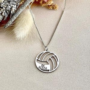 Volleyball Gifts, Personalized Volleyball Necklace, Volleyball Coach Gift, Volleyball Player Neclace, Sports Jewelry For Boys and Girls, 925