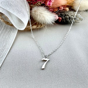 Collana con numero, collana personalizzata con numero fortunato, regali personalizzati, gioielli con numero in argento sterling 925, regali per lei, regali per la mamma