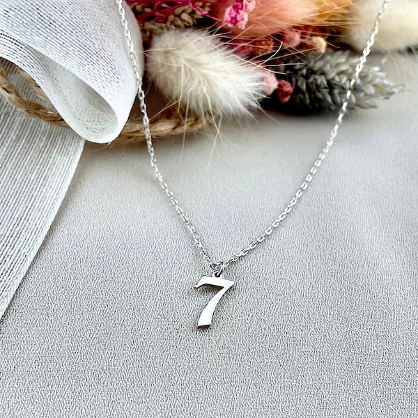 Number Necklace, Personalized Lucky Number Necklace, Pesonalized Gifts,  925 Sterling Silver Number Jewelry, Gifts For Her, Mom Gifts