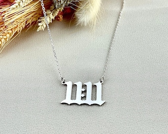 1111 Engel Zahlen Halskette, Personalisierte Zahlen Halskette, Engel Zahlen Schmuck, 925 Sterling Silber Engel Zahlen Halskette, Weihnachtsgeschenke