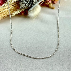 Figarokette, Dünne elegante Figarokette, zierliche Kette, 925 Sterling Silber Kette, Halsketten, Weihnachtsgeschenke, Schmuck, Geschenke für Sie