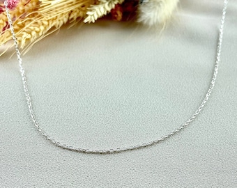 Cable Chain, Thin Elegant Cable Chain, Dainty Chain, 925 Sterling Silver Chain, Necklaces, Christmas Gifts, Jewelry, Gifts For Her