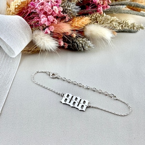 Angel Number Bracelet, Personalized Number Bracelet, Personalized Gift, 111,222,333,444,555,666,777,888,999, 925 Sterling Silver Jewelry