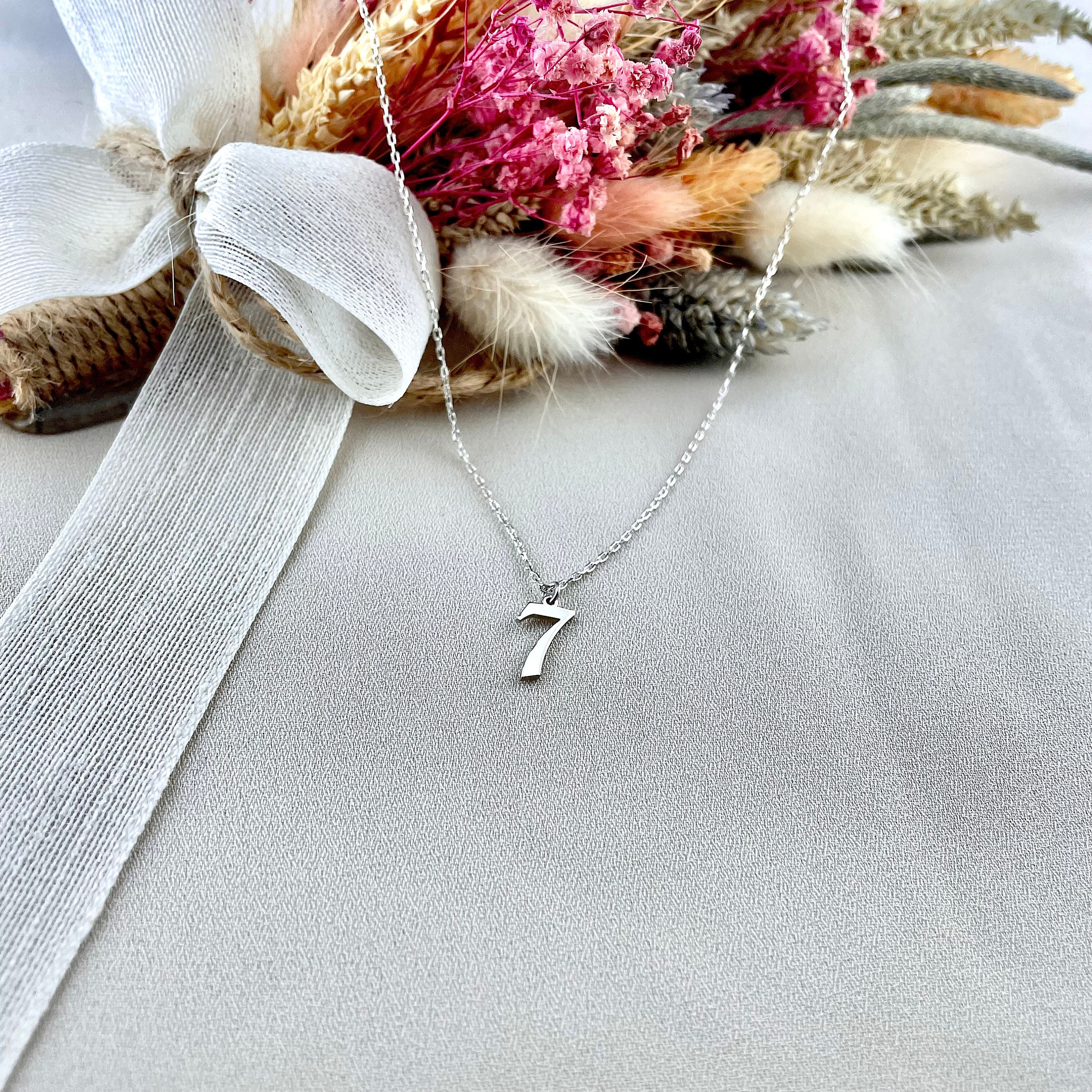 Number Necklace, Personalized Lucky Number Necklace, Pesonalized Gifts, 925 Sterling Silver Number Jewelry, Gifts For Her, Mom Gifts