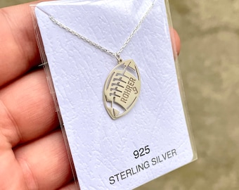 Football Coach Gift, 925 Sterling Silver American Football Necklace,  Football Player Necklace, Sports Jewelry, Custom Number Necklace, Gift