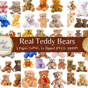 Teddy Bears Images - Papiers à télécharger pour Scrapbooking, Cartes, Junk Journals, Découpage, Collage, Fonds d’écran, Artisanat