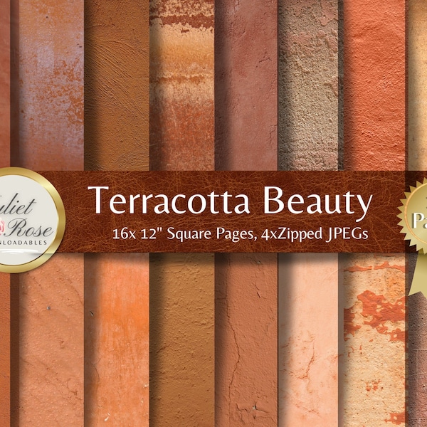 Terracotta Beauty - Digital Download Papers for all your papercraft and digital projects. Scrapbook, Junk Journal, Collage,  Backgrounds