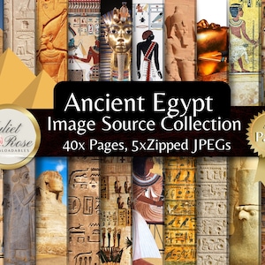 Ancient Egypt - 40x Pages of Digital Download Image Source for scrapbooks, junk journals, layouts, cards, collage, art craft projects.