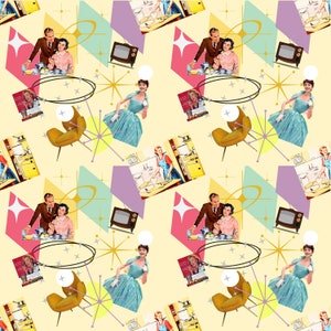 1950s Vintage Wallpapers for Download, Seamless Patterns Original ...