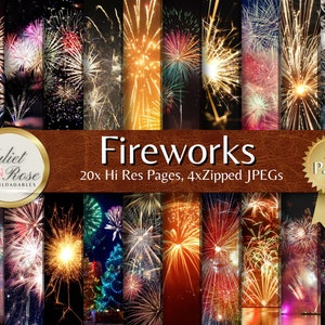 Fireworks - Perfecto para fondos de pantalla, revistas basura, manualidades, álbumes de recortes, diseños, fondos, proyectos de arte, arte de pared, tarjetas de felicitación