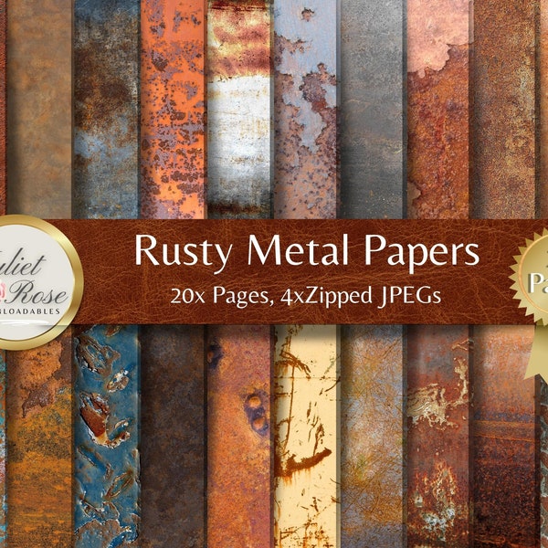 Rost Papiere - Digitaler Download Hintergrund Texturen für Scrapbooking, Junk Journals, Wandkunst, Collage, Tapeten, Kunstprojekte