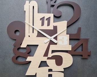 Extra Large Wall Clock – Bold Number Design, Customizable Colors