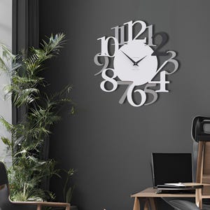 Modern Design Large Wall Clock - Italian Wall Art for Home Office Decor - Customizable in different sizes and colors