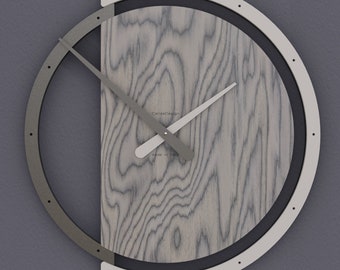 Horloge murale au design linéaire et moderne, conçue et fabriquée en Italie avec un diamètre de 47 cm