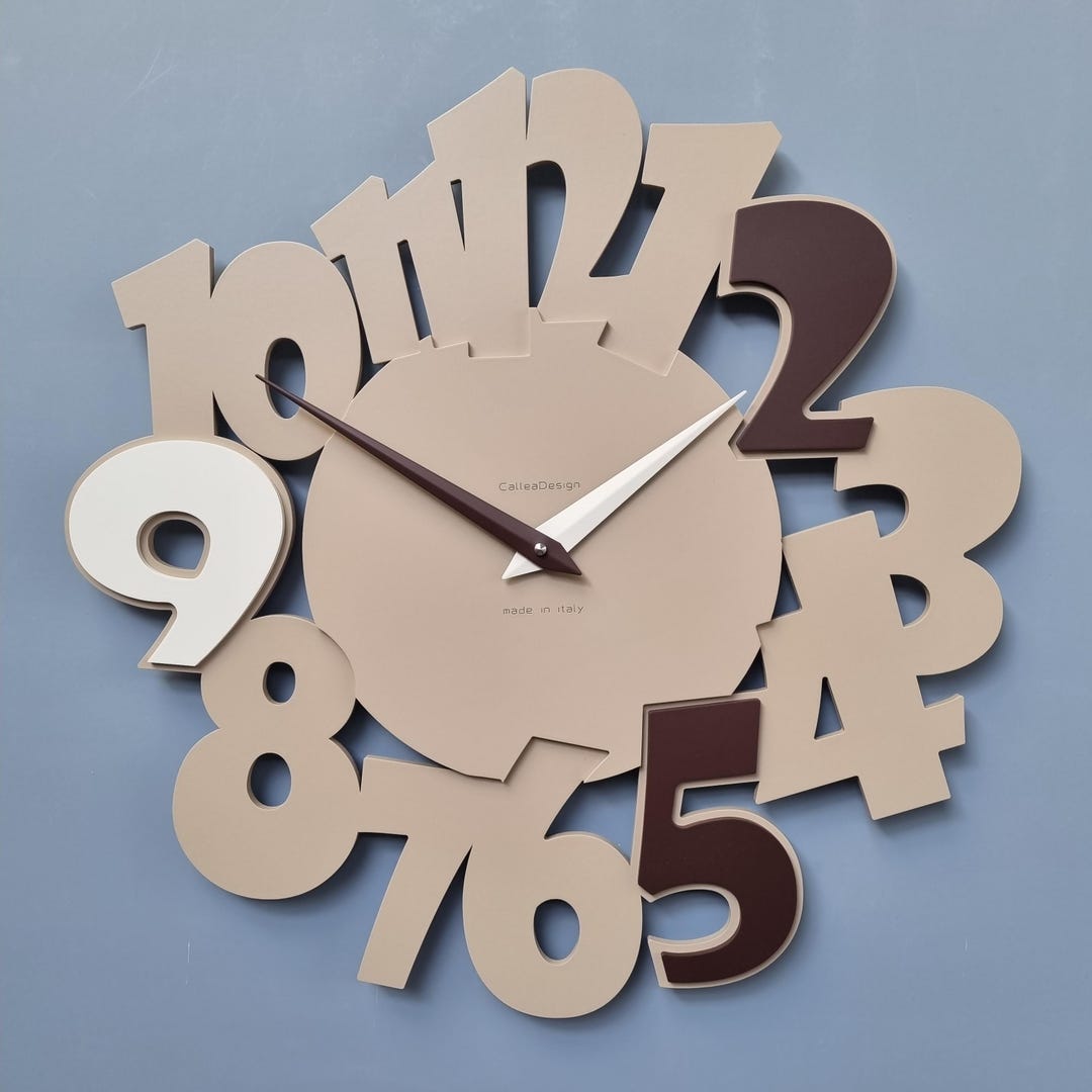 Modern Wall Clock – Oversized Numbers, Bold Eclectic Design (34 or 48 ...