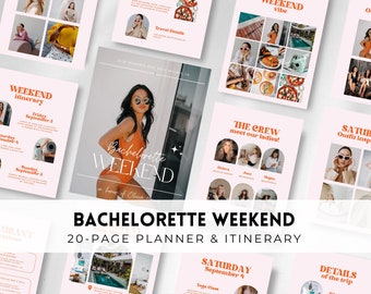 Bachelorette Weekend Planner | Retro Bachelorette Itinerary Template | Bachelorette Party Invite | Ultimate Editable Itinerary Canva