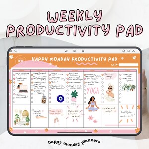 Digital Weekly Planner | Productivity Planner | ADHD Planner | Habit Tracking Planner | Undated Planner | GoodNotes Planner | iPad Planner