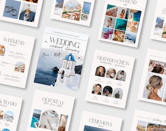 40+ Pages Wedding Itinerary Template | Wedding Planner Digital Download Canva | Wedding Guide | Weekend Itinerary | Editable Party Timeline