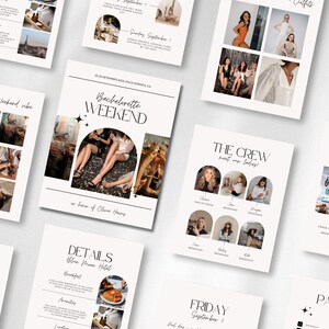 Bachelorette Itinerary Template | Bachelorette Weekend Planner | Bachelorette Invite | Editable Digital Itinerary Canva | Bachelorette Party